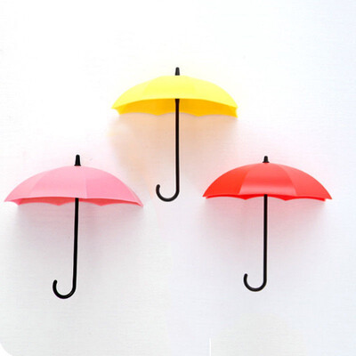 

NEW 3Pcs Colorful Umbrella Wall Hook Key Hair Pin Holder Organizer Decorative