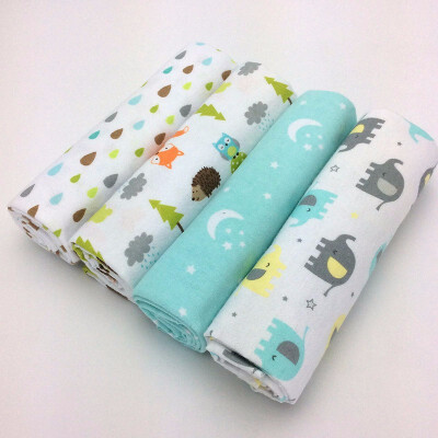 

4pcslot Newborn Baby Bed Sheet Bedding Set 76x76cm For Newborn Crib Sheets Cot Linen 100 Cotton Flannel Printing Baby Blanket