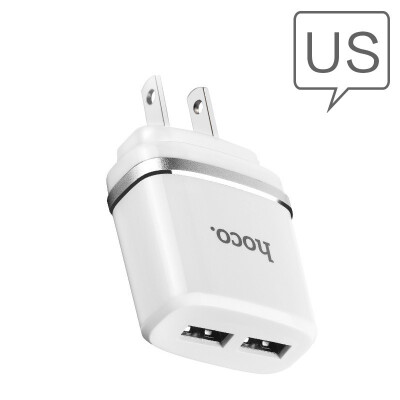 

HOCO 5V 24A Universal Dual USB Charger Wall Charger EU US UK Plugs Portable for iPhone Samsung Xiaomi Charging Double Adapter