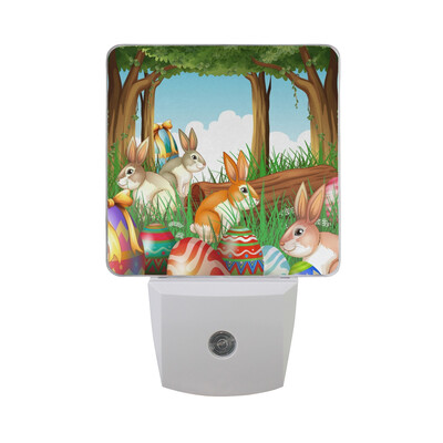 

ALAZA LED Night Light With Smart Dusk To Dawn SensorEaster Eggs Freehand Drawing Plug In Night Light