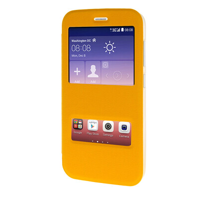 

MOONCASE Side Flip Hard board Slim Leather Bracket Window чехол для Cover Huawei Ascend Y625 желтый