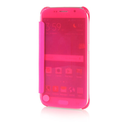 

MOONCASE Soft Silicone Gel + Side Flip Pouch Hard Shell Back Case Cover for Samsung Galaxy S6 Hot pink