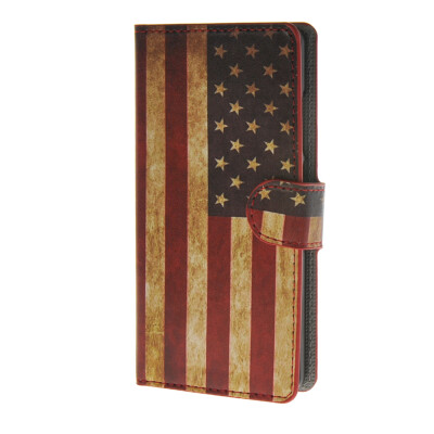 

MOONCASE U.S American Flag Leather Wallet Flip Card Slot Stand Pouch чехол для Huawei Ascend P8 lite A09