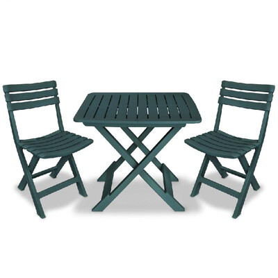 

Three Piece Bistro Set Plastic Green