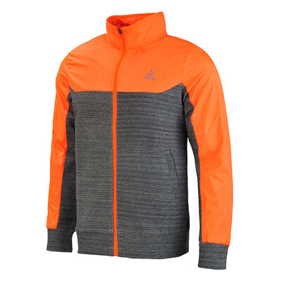 

PEAK Mens Sportswear Casual Fashion Stand Collar Comfortable Running Knit Single F663317 Fluorescent Orange X2L Code