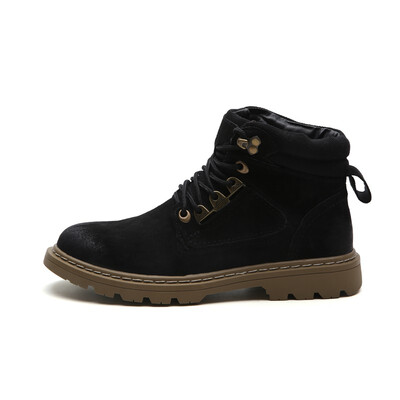 

High-top leather boots British retro matte leather Martin boots mens wild tooling desert boots high-top shoes