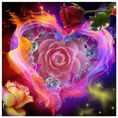 

UpperX Icon Diamond Embroidery Flaming Flower Mosaic Crystal 5D Cross Stitch Full Square Drill Diamond Painting DIY Decor
