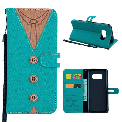 

MOONCASE Samsung Galaxy S8 stitching embossed mens leather case - green