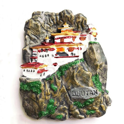 

1Pcs Creative Tourist Souvenirs Fridge Magnets Bhutan Travel 3D Resin Handmade Magnetic Refrigerator Stickers Home Decor