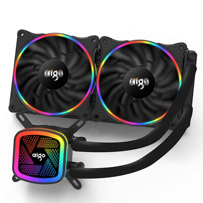 

Patriot aigo ice tower V240 rainbow version integrated water-cooled CPU radiator PWM intelligent temperature control fan full platform support silent ceramic bearing with silicone grease