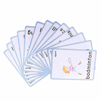 

14 Pieces-Sports Flash Cards-English word learning card&pocket size flash card for Preschool children-English Vocabulary Cards