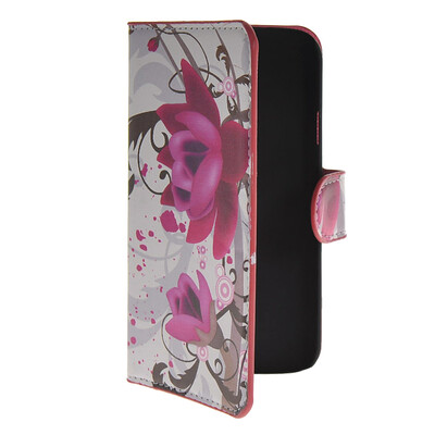 

MOONCASE Flower style Leather Side Flip Wallet Card Slot Stand Pouch чехол для WIKO Barry
