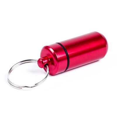 

mymei 1PCS Aluminum Pill Box Case Medicine Bottle Holder Container Keychain Waterproof