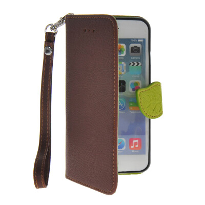 

MOONCASE Litch Skin Leather Side Flip Wallet Card Slot Pouch Stand Shell Back ЧЕХОЛ ДЛЯ Apple iPhone 6 Plus Brown