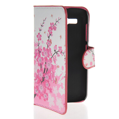 

MOONCASE Plum flower style Leather Side Flip Wallet Card Slot Stand Pouch чехол для Huawei Ascend Y520