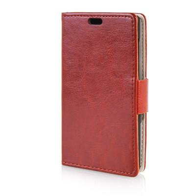 

MOONCASE Leather Side Flip Wallet Card Slot Pouch Stand Shell Back ЧЕХОЛ ДЛЯ Microsoft Lumia 435 Brown