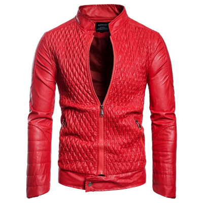 

AOWOFS new mens leather autumn new European&American foreign trade European code coat large size leather jacket B026