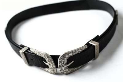 

Hot Fashion Women Lady Vintage Boho Metal Leather Double Buckle Waist Belt Waistband