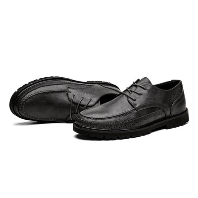 

2018 autumn mens small shoes mens Korean version Summer breathable mens shoes leather business soft face increased shoes youth