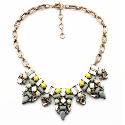 

Aiyaya Crystal Waterdrop Multicolor&Multilevel High Quality Pendant Necklace Chain 10kt Gold Plated