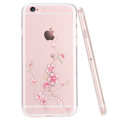 

Send Zi Apple iPhone6s Plus 6PLUS phone shell painted cartoon anti-drop shell rhinestone flowers 55 inches