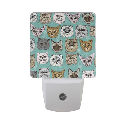 

ALAZA LED Night Light With Smart Dusk To Dawn SensorCats Blue Plug In Night Light