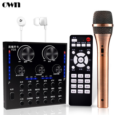 

OWN V8N6 mobile phone sound card set anchor microphone live recording shouting wheat computer karaoke condenser microphone microphone equipment set