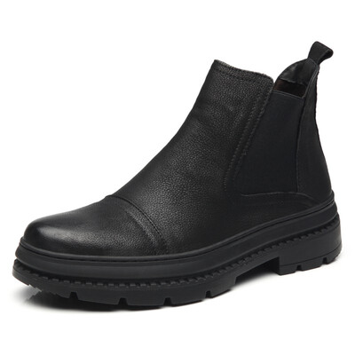 

Mens Boots Fashion Casual Shoes Genuine Leather Martin Boots High Top Shoes For Men Black Size 38-44
