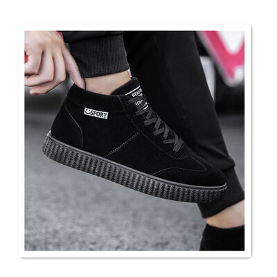 

Korean version of the mens high shoes red shoes social spirit guys tide shoes casual shoes red shoes Korean autumn suede shoes