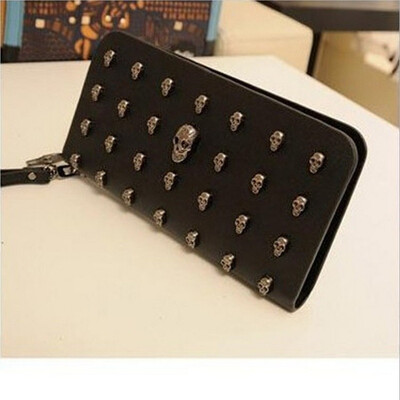 

New style female wallet Long Wallet Clutch bag Lady Wallet Skull&lounge hand pocket