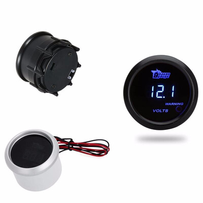 

HOTSYSTEM New 2 52mm Blue Digital LED Electronic Volt Meters Gauge plus size clothes