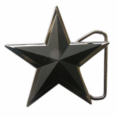 

Double Layer Matter Black 3D Star Belt Buckle Gurtelschnalle Boucle de ceinture