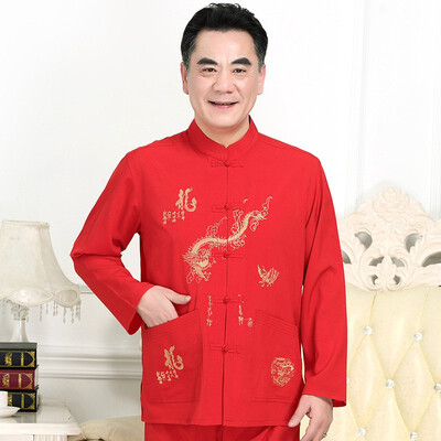 

Chinese&western peoples suit Chinese style Tang costume embroidery fathers clothing