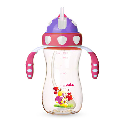 

Le Bao bobo learn to drink cup PPSU baby kettle cup leak-proof sippy cup baby drink cup 260ml red for more than 6 months