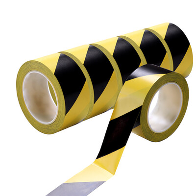 

Ming solid yellow black warning tape 48mm18 meters ground line zebra tape 6 rolls