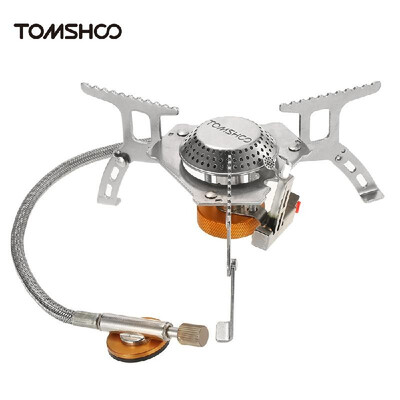 

TOMSHOO Outdoor Camping Stove Kit Ultralight Compact Foldable Backpacking Gas Stove with 9-Plate Camp Stove Windscreen