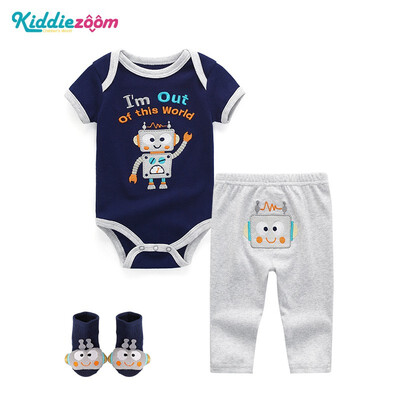 

3Pcslot Baby BodysuitsPantsSocks Cotton Baby Clothes Boys Girls For Babies Clothing Sets Babywear Print Fashion Stripes Purple