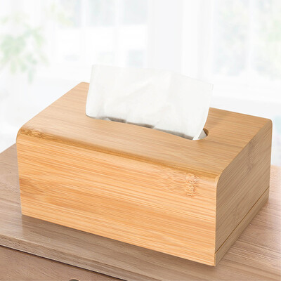 

Jinlongxing glosen simple car bamboo tissue box home living room bathroom tray paper towel storage box small rectangular bamboo color
