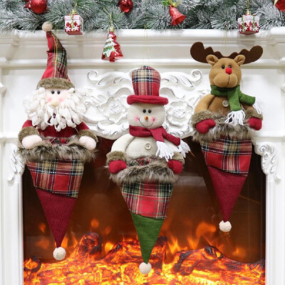 

3pcsset Christmas Hanging Toys Bags Santa Snowman Reindeer Gift Candy Bags Christmas Decorations Ornaments