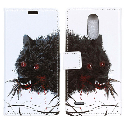 

MOONCASE LG K11 Plus Painted Leather Case - Hungry Wolf