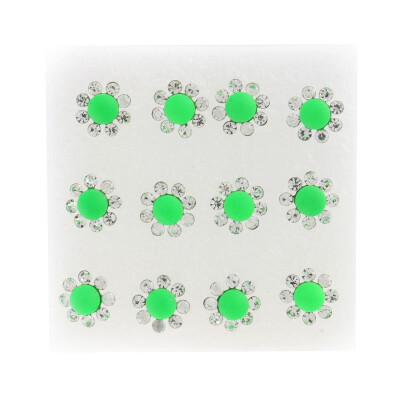 

6pair fashion 19mm Fluorescent Rhinestone Earring Round Bead Stud Earrings