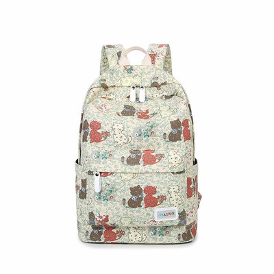 

Cute Cat Printing Backpack for Girl School 14 Inch Laptop Bagpack Large Canvas Schoolbag Backpacks Women Fashion Youth Back Pack