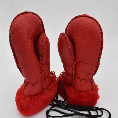 

MsMinShu Kids Gloves Sheepskin Fur Mittens Children Leather Gloves Child Winter Warm Gloves 100 Genuine Sheepskin Fur Mitts