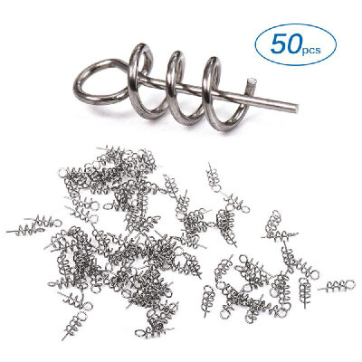 

Lixada 50PCS Fishing Hook Centering Pins Fixed Latch Needle Spring Twist Lock for Soft Lure Bait Worm