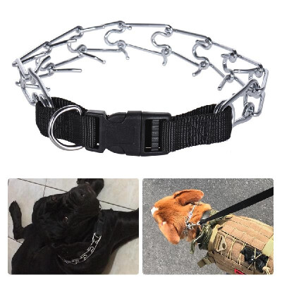 

Dog Prong Collar Pets Training Pinch Stainless Steel Gear with Adjustable Length Releasable Snap Buckle Updated Blunt-cut Tip for