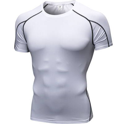 

Quick Dry Men Compression Gym Training Running Short T-Shirt Mens Sportswear