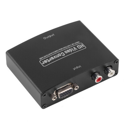 

новые VGA hdmi HD - R / л, аудио и видео конвертер для HDMI - адаптер флажок черный