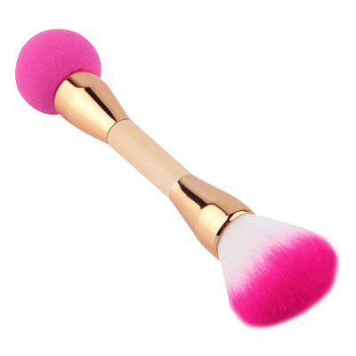 

Dual End Double Head Blending Brush Kit Makeup Powder Puff Blush Brush Rose & Gold