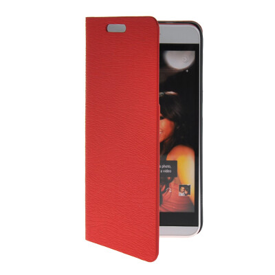 

MOONCASE Slim Leather Side Flip Wallet Card Slot Pouch with Kickstand Shell Back Case Cover for HTC Desire Eye Red