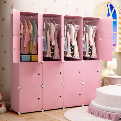 

Silk ColesHome Large capacity storage cabinet locker combination wardrobe simple plastic cartoon toy storage box
